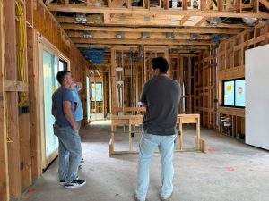Custom home builders framing an eco-friendly home in Austin, TX