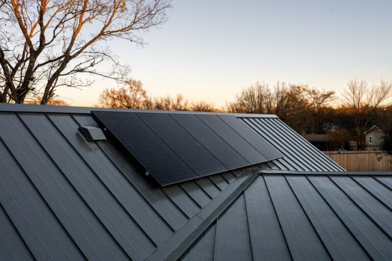 Eco-friendly solar panels installed on a custom home in Central Texas