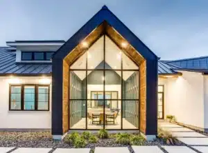 Net zero home with large high-efficiency window
